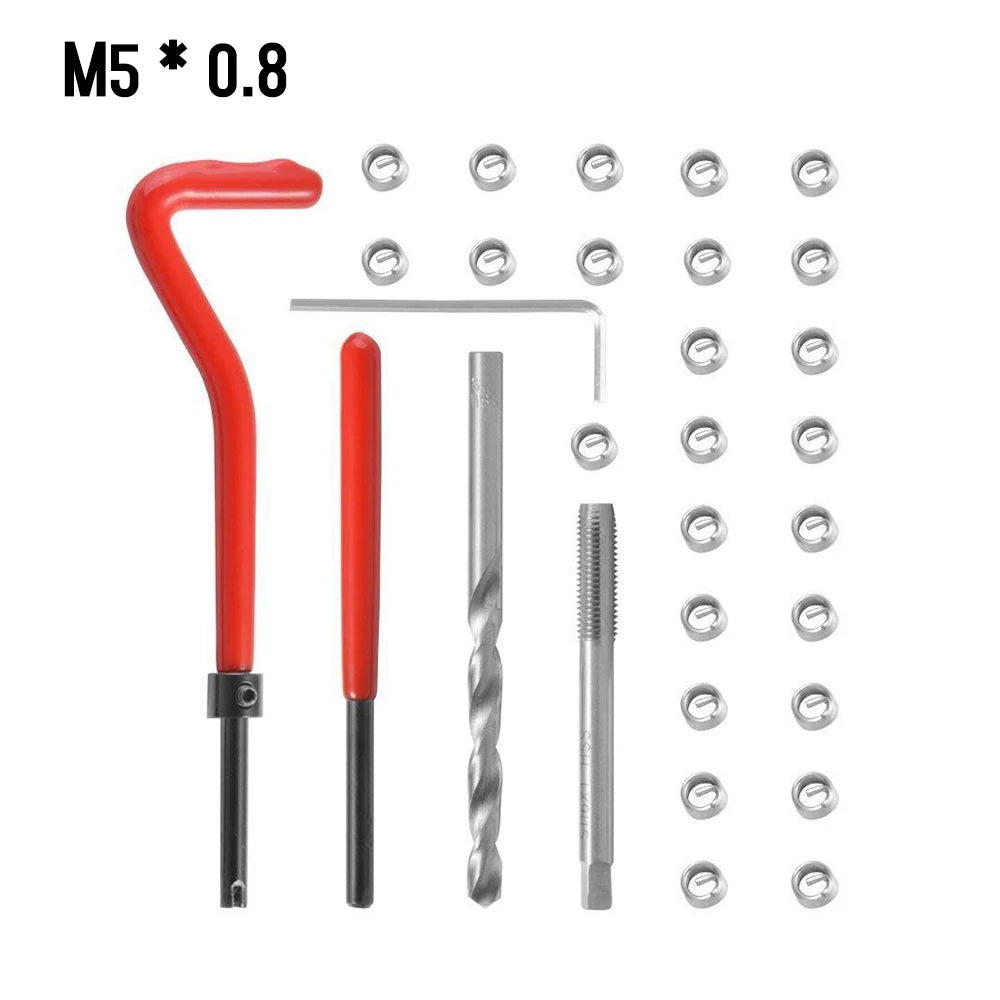 Universal Metric Thread Repair Insert Kit M5 to M14 Helicoil Car Pro Coil Tool M5 * 0.8 to M14 * 1.5