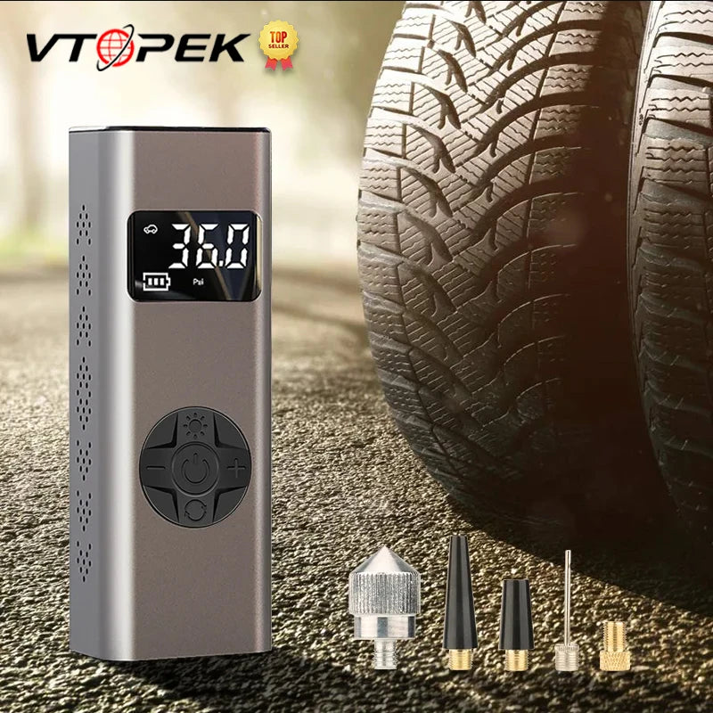 Vtopek Air Pump Portable Wireless Electric Tire Inflator For Car Bicycle Motorcycle Air Compressor Injector Bike MTB Accessories