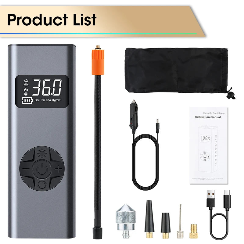 Vtopek Air Pump Portable Wireless Electric Tire Inflator For Car Bicycle Motorcycle Air Compressor Injector Bike MTB Accessories