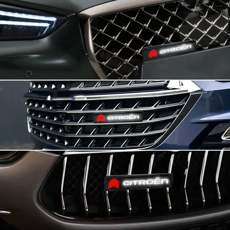 LED Front Hood Grille Emblem Badge Decorative Car Light For Citroen C1 C3 C4 C5 C6 2CV VTS Picasso Cross Cactus C4L DS3 DS4 DS5