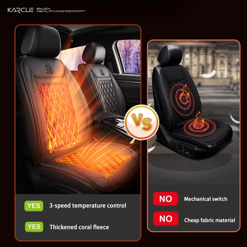 12V Heated Winter Warmth Seat Cover Lengthen Flannel Seat Cushion Auto Car Accessories Heating Pads Set Universal Protective Mat