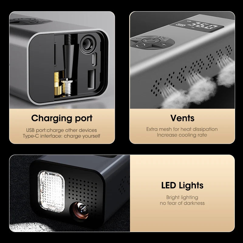 Vtopek Air Pump Portable Wireless Electric Tire Inflator For Car Bicycle Motorcycle Air Compressor Injector Bike MTB Accessories