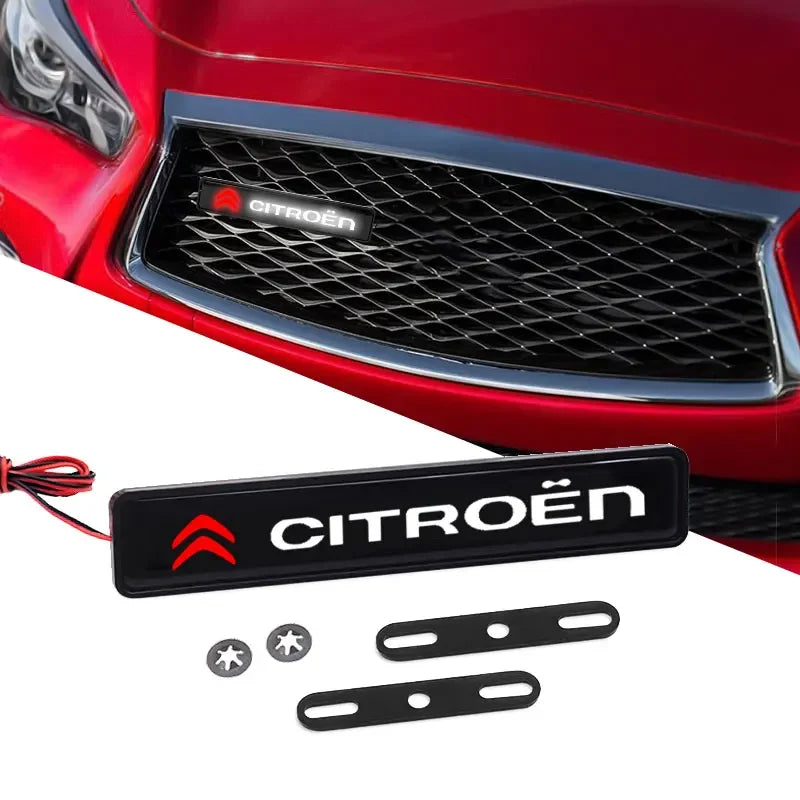 LED Front Hood Grille Emblem Badge Decorative Car Light For Citroen C1 C3 C4 C5 C6 2CV VTS Picasso Cross Cactus C4L DS3 DS4 DS5