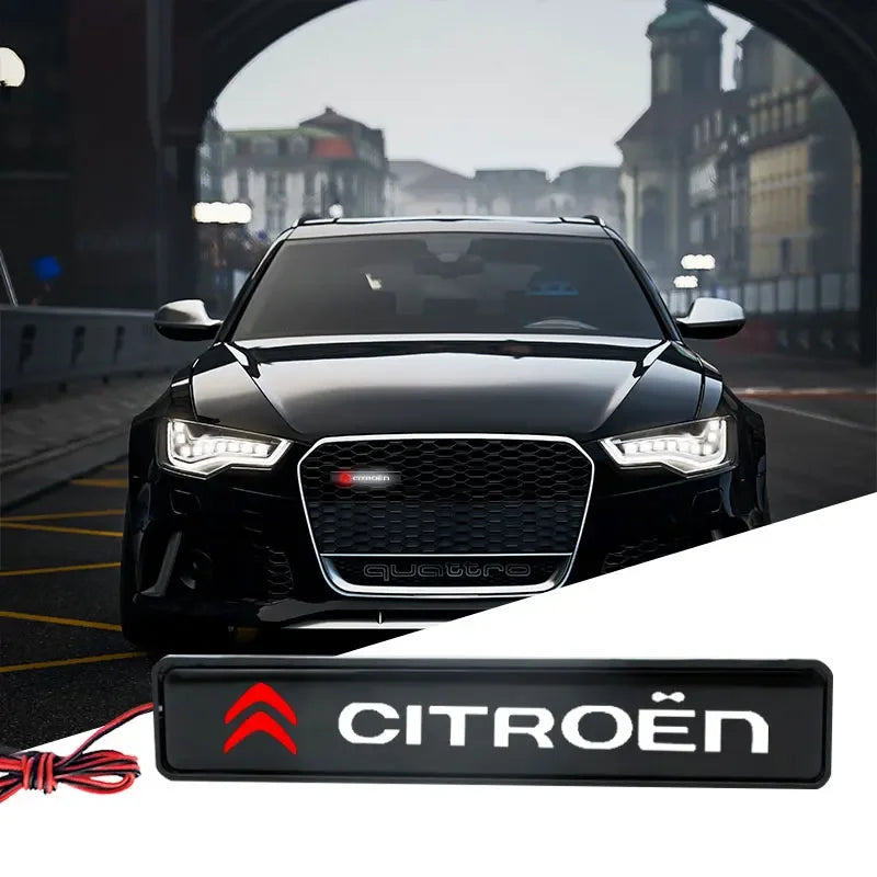 LED Front Hood Grille Emblem Badge Decorative Car Light For Citroen C1 C3 C4 C5 C6 2CV VTS Picasso Cross Cactus C4L DS3 DS4 DS5