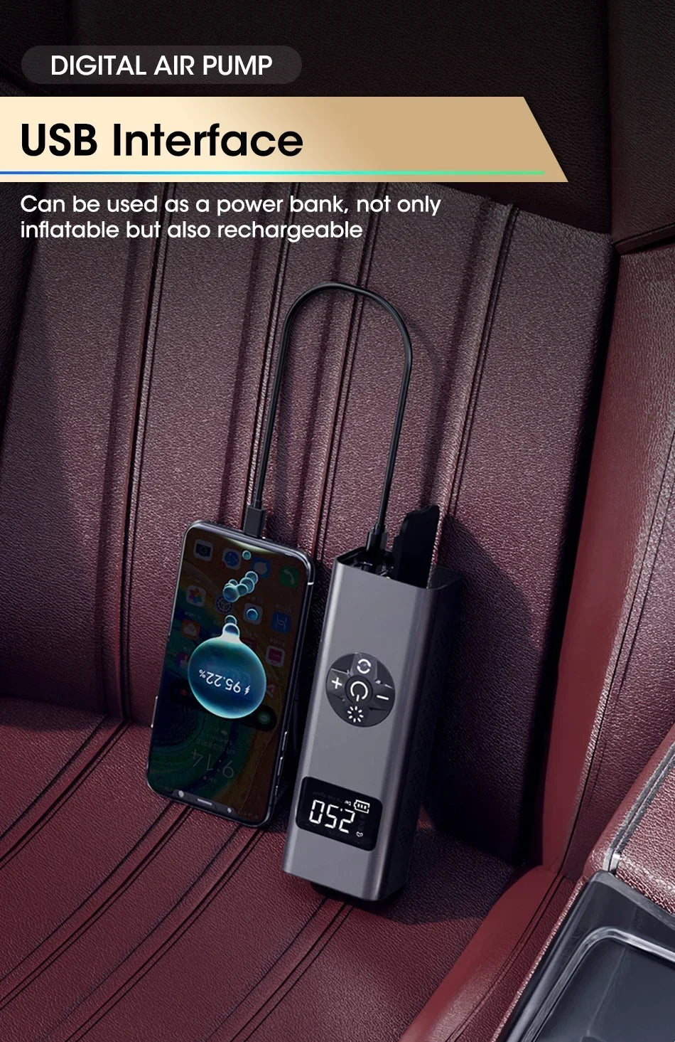 Vtopek Air Pump Portable Wireless Electric Tire Inflator For Car Bicycle Motorcycle Air Compressor Injector Bike MTB Accessories