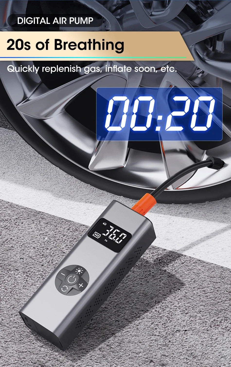 Vtopek Air Pump Portable Wireless Electric Tire Inflator For Car Bicycle Motorcycle Air Compressor Injector Bike MTB Accessories